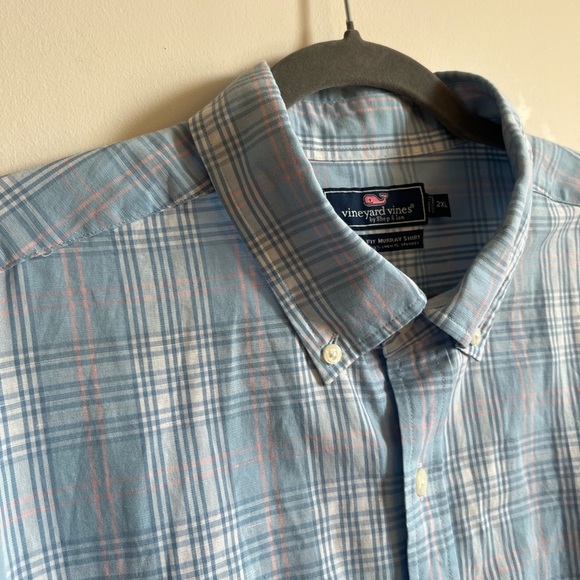 Vineyard Vines Classic Fit Murray Linen-Cotton Men’s Plaid Button-up Shirt 2XL - Picture 3 of 9